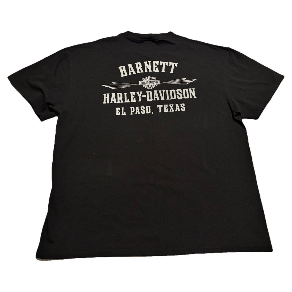 Harley Davidson Men's Black Short Sleeve T-Shirt El Paso TX Barnett Sz XL Logo - Picture 6 of 9